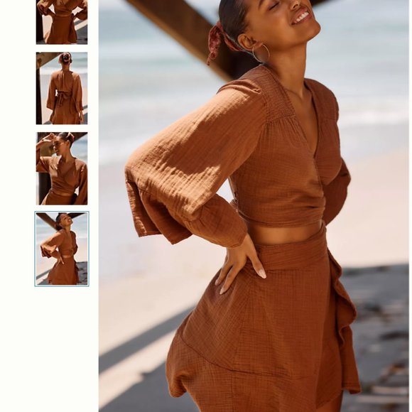 NWT By Anthropologie Two-Piece Ruffled-Hem Set - medium - Picture 4 of 5